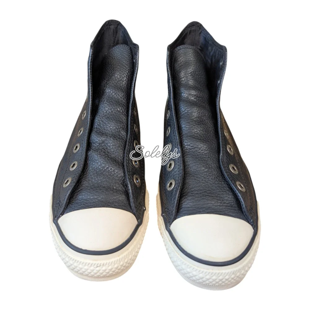 Converse 2003 Vintage All Star High Top Black Bomber Leather Sneaker M9.5 W11.5
